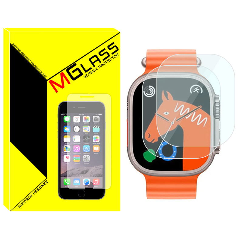 محافظ صفحه نمایش شیشه‌ای ام‌گلس مدل SH-MG مناسب برای ساعت هوشمند هاینو تکو T93 Ultra Max بسته دو عددی