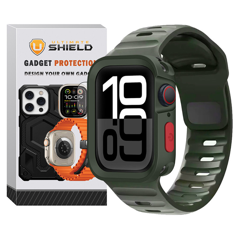 بند آلتیمیت شیلد مدل SPG Defender مناسب برای ساعت هوشمند اپل Series 10 46mm به همراه کاور