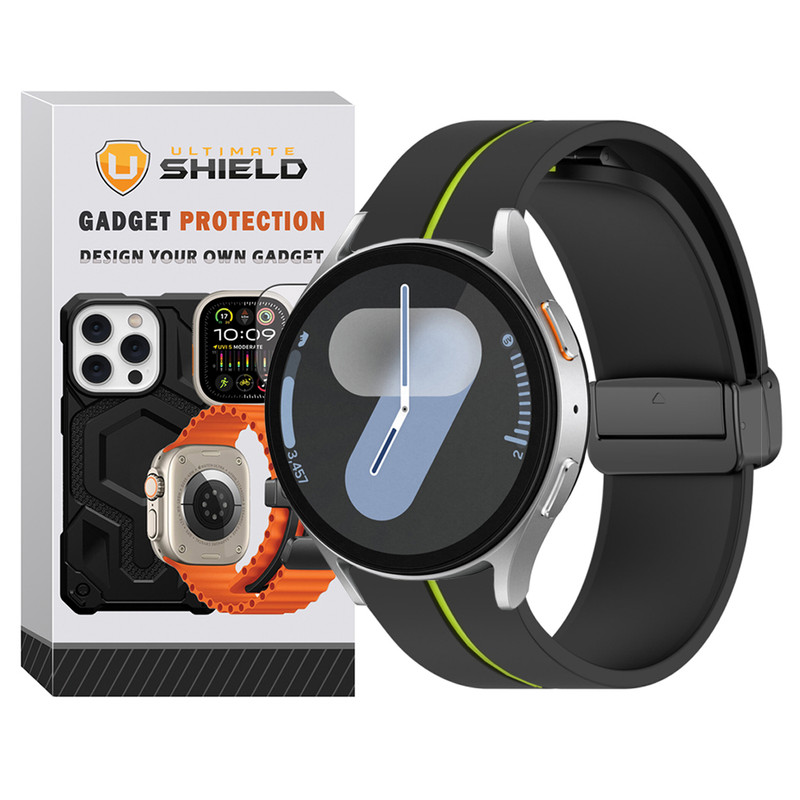بند آلتیمیت شیلد مدل Green Line مناسب برای ساعت هوشمند سامسونگ Galaxy Watch FE 40mm