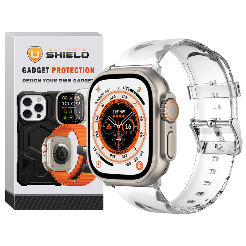 بند آلتیمیت شیلد مدل Transparent Silicone مناسب برای اپل واچ Ultra / Ultra 2 سایز 49mm
