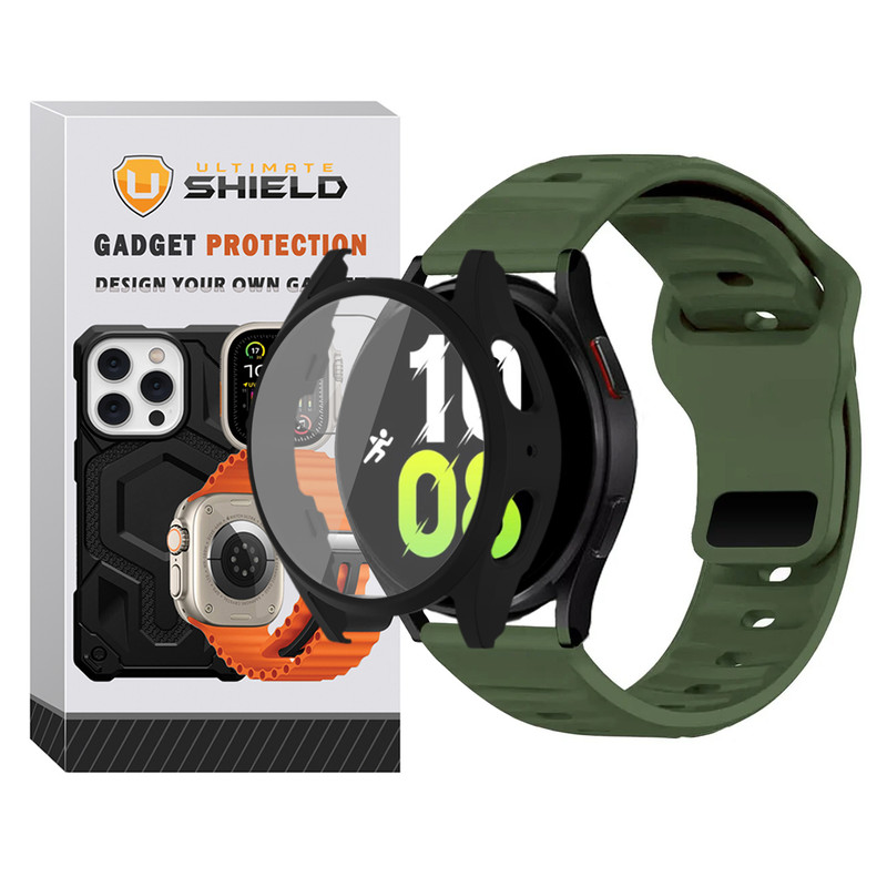 بند آلتیمیت شیلد مدل SPG_Sport_GRD مناسب برای ساعت هوشمند سامسونگ Galaxy Watch 5 44mm به همراه کاور
