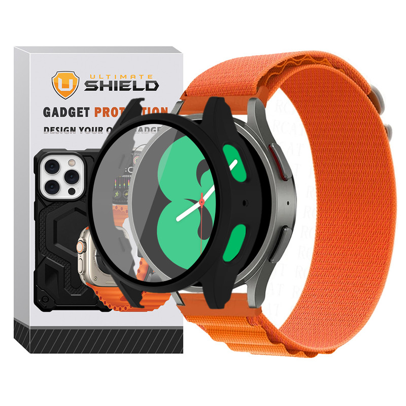 بند آلتیمیت شیلد مدل Alpine BK GRD مناسب برای ساعت هوشمند سامسونگ Galaxy Watch 5 44mm به همراه کاور