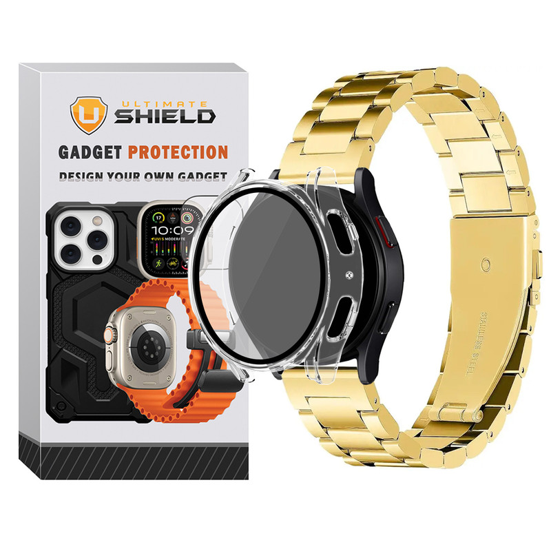 بند آلتیمیت شیلد مدل PC 3Bead Clear مناسب برای ساعت هوشمند سامسونگ Galaxy Watch 6 Classic 43mm به همراه کاور
