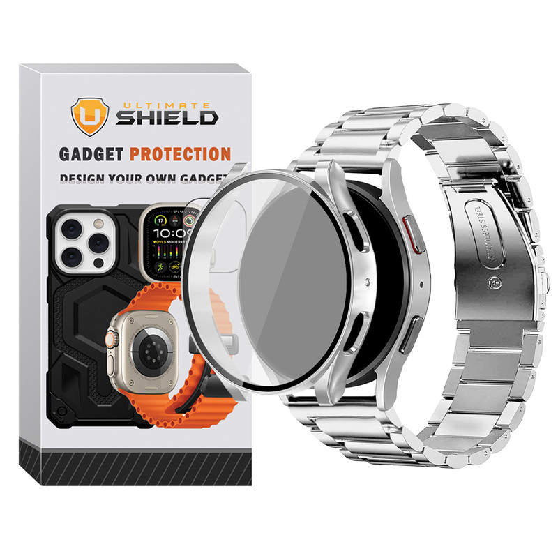 بند آلتیمیت شیلد مدل PC 3Bead مناسب برای ساعت هوشمند سامسونگ Galaxy Watch 5 40mm به همراه کاور
