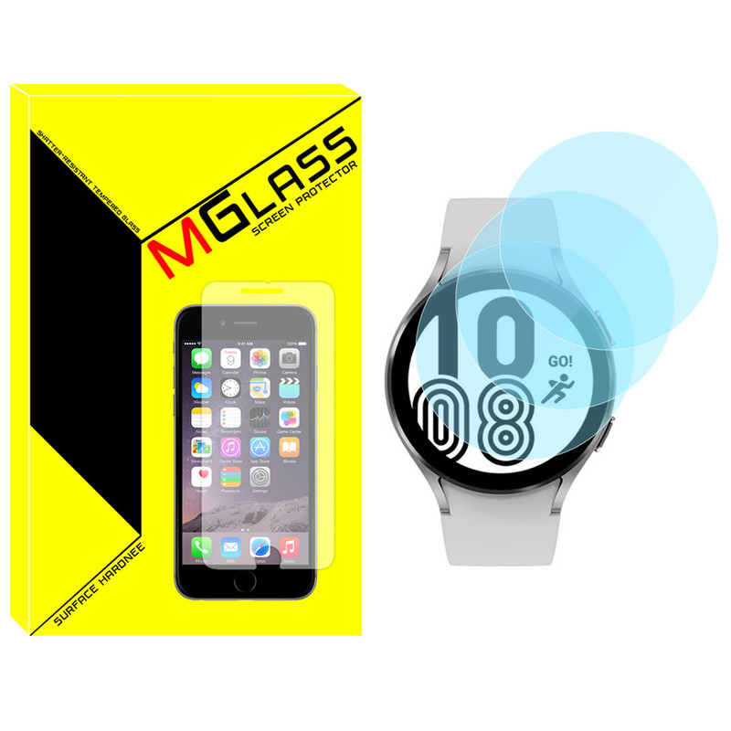 محافظ صفحه نمایش شیشه‌ای ام گلس مدل SH-MG مناسب برای ساعت هوشمند سامسونگ GALAXY Watch 4 44mm بسته سه عددی