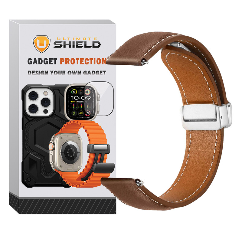 بند آلتیمیت شیلد مدل MAG Leather UL TW مناسب برای ساعت هوشمند میبرو Lite 2 / X1 / A1 / A2 / C3