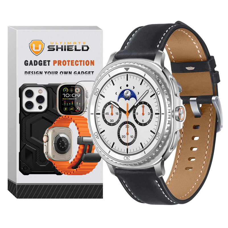 بند آلتیمیت شیلد مدل Leather SM NV8 SL مناسب برای ساعت هوشمند سامسونگ Galaxy Watch 8 40mm / Galaxy Watch 8 44mm / Galaxy Watch 8 Classic 46mm