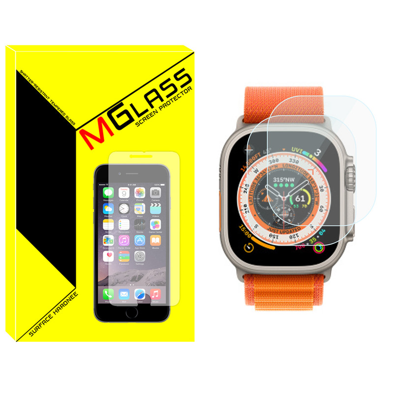 محافظ صفحه نمایش شیشه‌ای ام‌گلس مدل Glass-MG مناسب برای ساعت هوشمند هاینو تکو T89 Ultra / T99 Ultra max بسته دو عددی