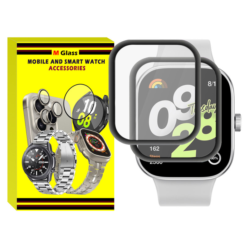 محافظ صفحه نمایش ام‌گلس مدل Pmma-MG مناسب برای ساعت هوشمند شیائومی Redmi Watch 4 بسته دو عددی