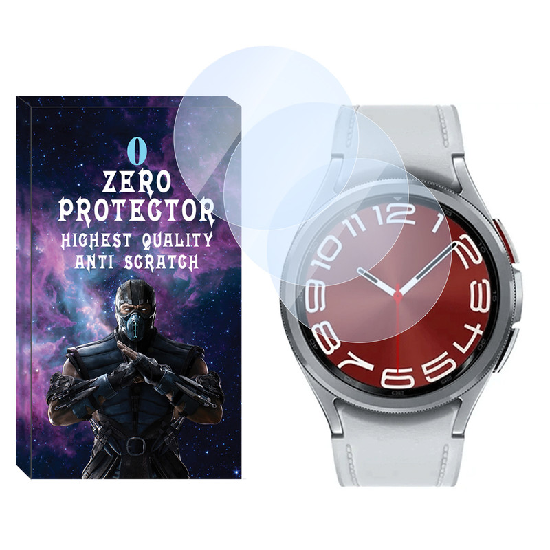 محافظ صفحه نمایش شیشه‌ای زیرو مدل SH-ZR مناسب برای ساعت هوشمند سامسونگ Galaxy watch 6 Classic 43mm بسته سه عددی