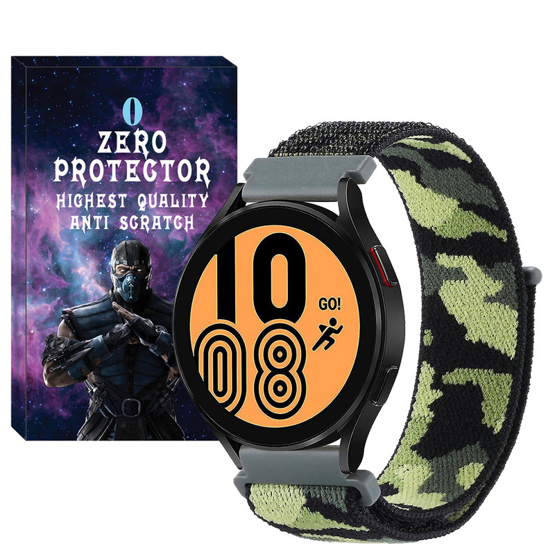 بند زیرو مدل Nylon-Army-ZR مناسب برای ساعت هوشمند سامسونگ Galaxy watch Active 40mm / Active 2 40mm / Active 2 44mm