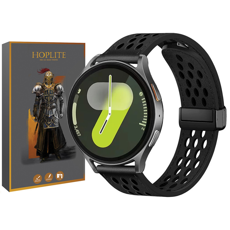 بند هاپلایت مدل Hole Leather Magnet HL مناسب برای ساعت هوشمند سامسونگ Galaxy Watch 4/5/6/7/FE سایز 40/43/44/46/47 میلیمتری
