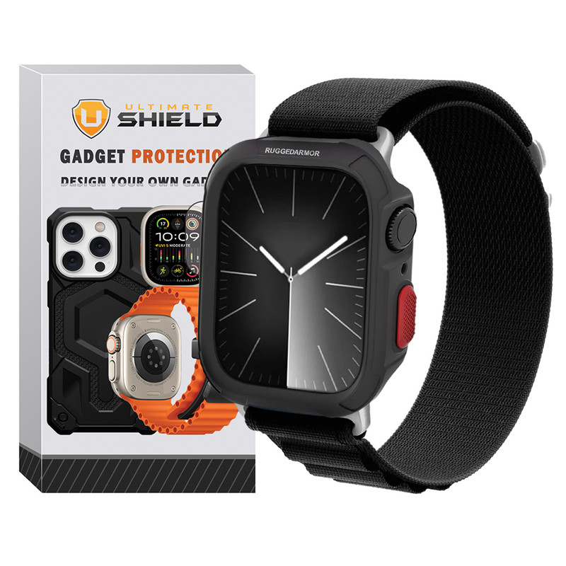 بند آلتیمیت شیلد مدل Alpine Rugged مناسب برای اپل واچ سری 7/8/9 سایز 41mm به همراه کاور