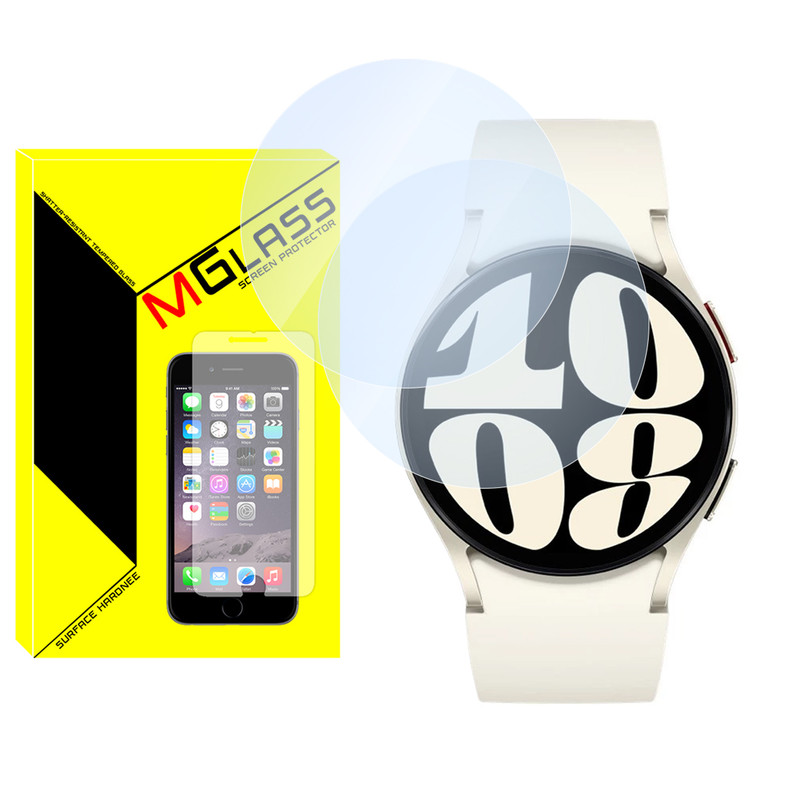 محافظ صفحه نمایش شیشه‌ای ام‌گلس مدل SH-MG مناسب برای ساعت هوشمند سامسونگ Galaxy watch 6 44mm بسته دو عددی