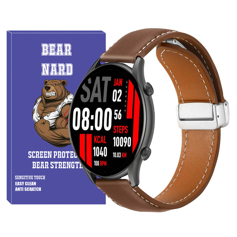 بند برنارد مدل Mag Leather BR TW مناسب برای ساعت هوشمند کیسلکت سایز 22 میلی متری Kr / Kr2 / Kr pro