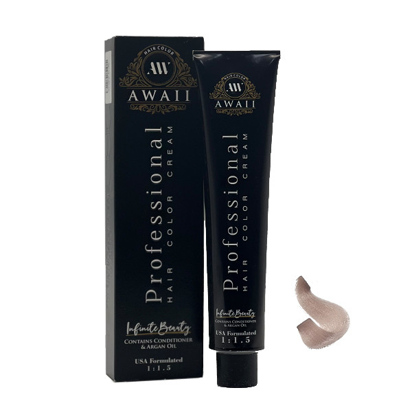 رنگ مو آوایی شماره 9.17 حجم 120 میلی لیتر رنگ بلوند دودی بنفش خیلی روشن