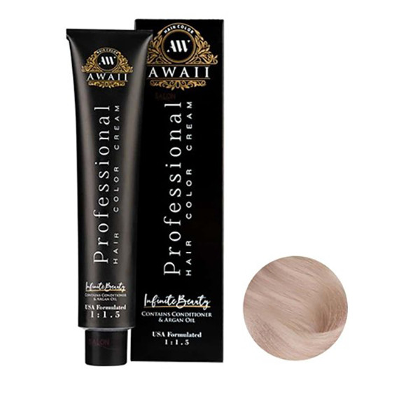 رنگ مو آوایی شماره 10.17حجم 120 میلی لیتر رنگ بلوند دودی بنفش فوق العاده روشن