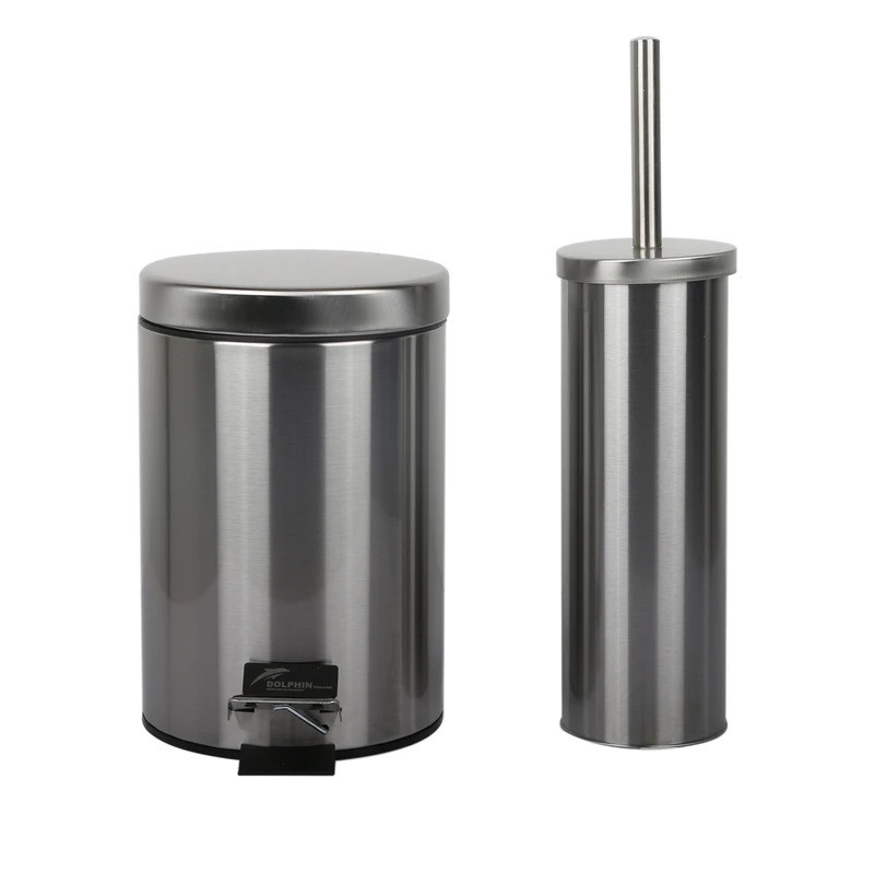 ست سطل زباله و فرچه دلفین مدل 2617-1