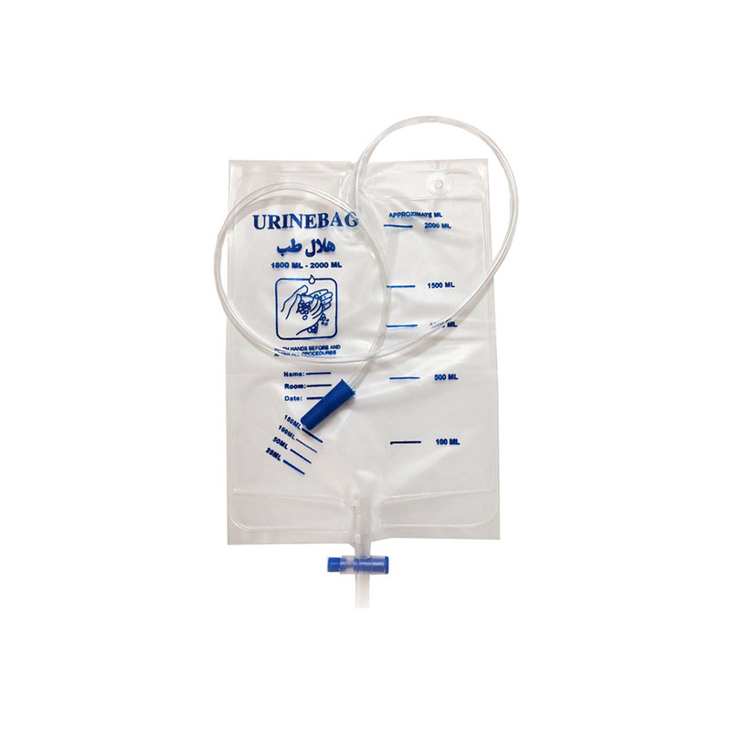 کیسه ادرار 2000 میلی لیتری هلال طب مدل شیر صلیبی دار بسته 10 عددی