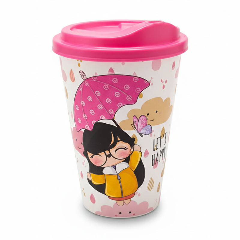 تراول ماگ مدل دختر و پروانه 113085 گنجایش 0.5 لیتر