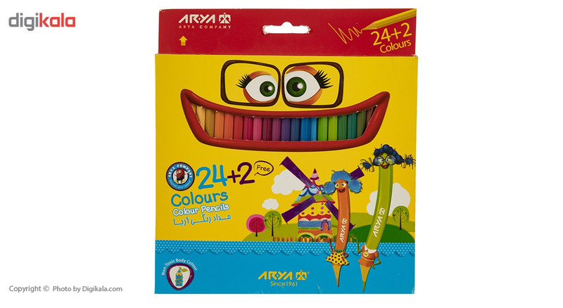 مداد رنگی 2+24 رنگ آریا مدل 3017