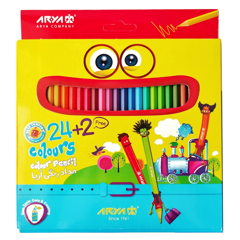 مداد رنگی 26 رنگ آریا مدل 3017