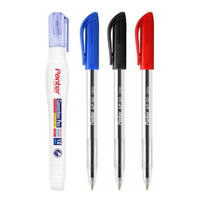  خودکار پنتر مدل EP101 کد 1014 بسته 3 عددی به همراه غلط گیر 