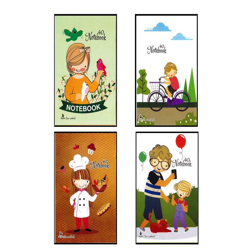 دفتر  نقاشی 40 برگ سرو مدل P4 مجموعه 4 عددی