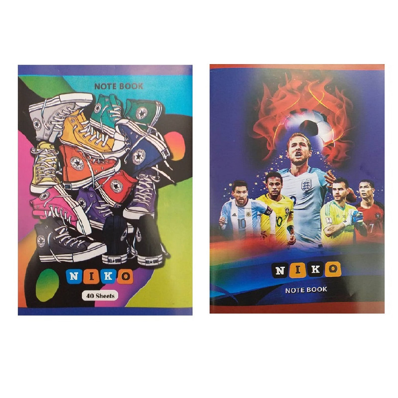 دفتر مشق 60 برگ نیکو مدل کفش و فوتبالیست بسته 2 عددی