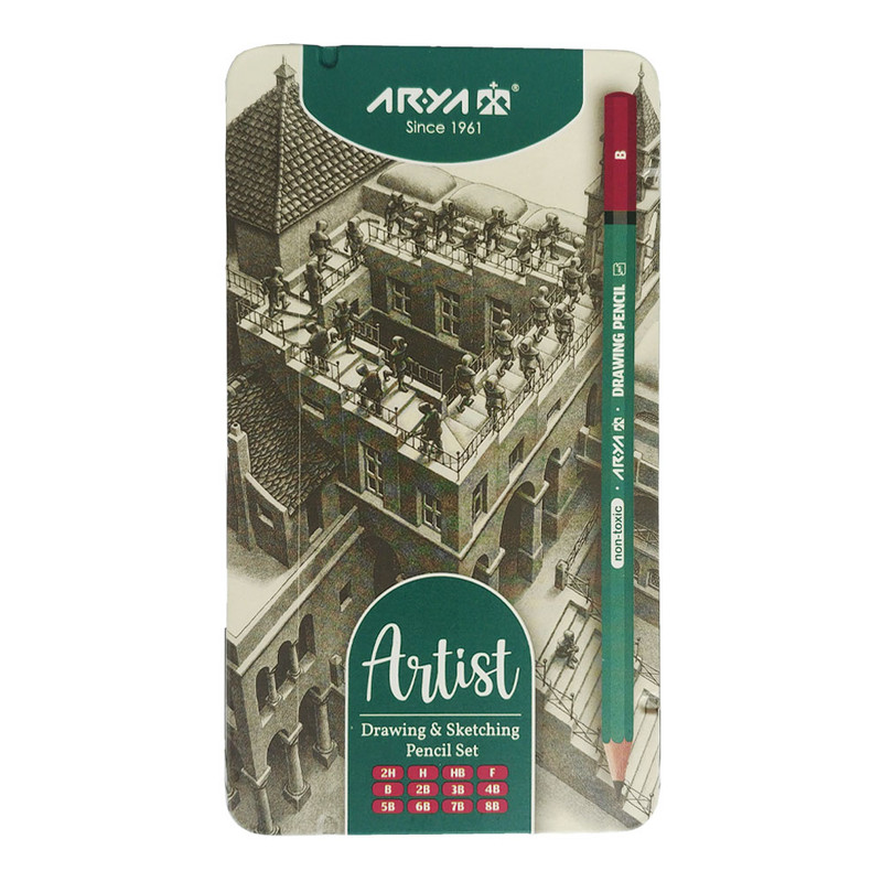 مداد طراحی آریا مدل Artist کد 005-3075 مجموعه 12 عددی