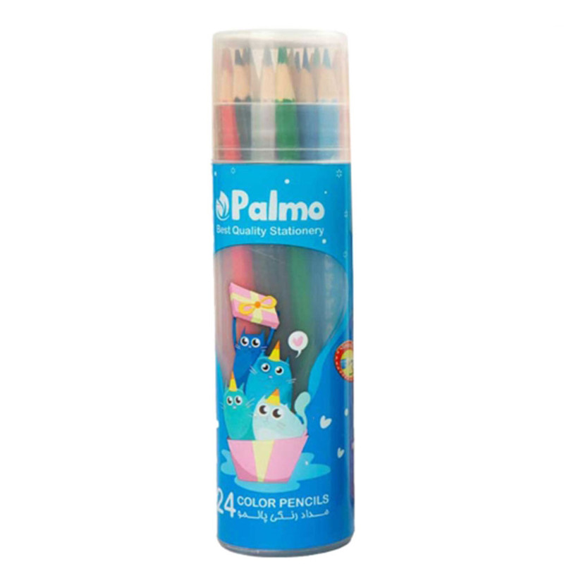 مداد رنگی 24 رنگ پالمو مدل استوانه ای کد 3217
