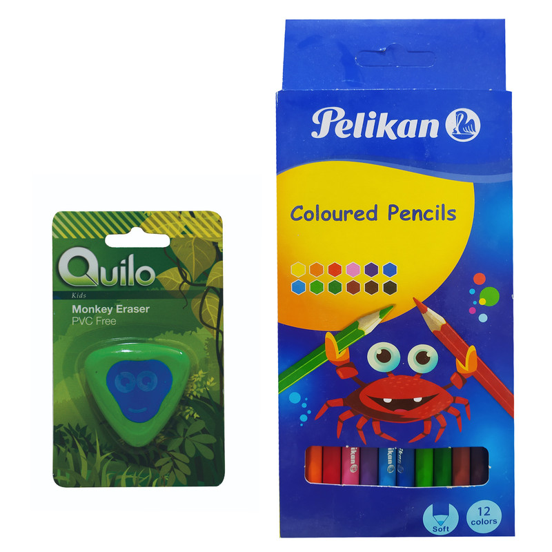 مداد رنگی 12 رنگ کد 2 به همراه پاک کن