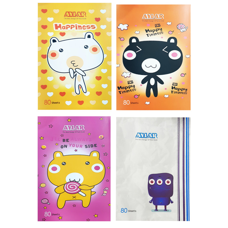 دفتر 80 برگ آیلار کد 123 بسته 4 عددی