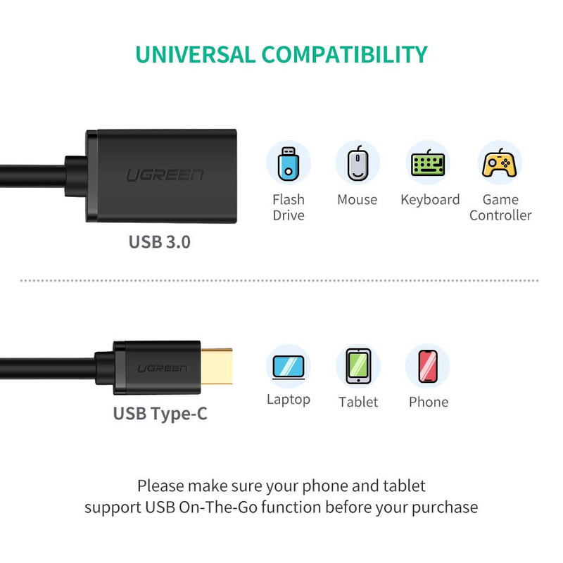 مبدل USB3.0 به USB-C یوگرین مدل US154
