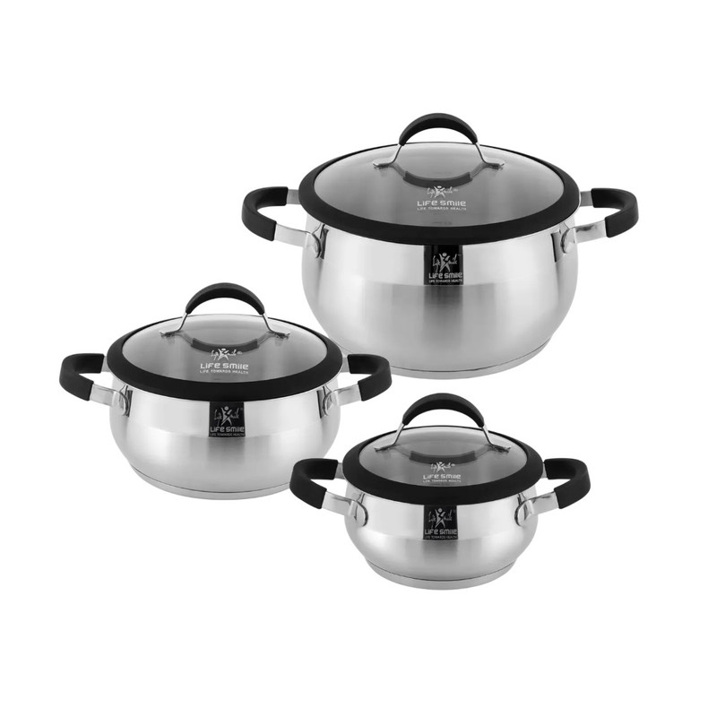 سرویس قابلمه استیل 6 پارچه لایف اسمایل مدل LIFEP22-6