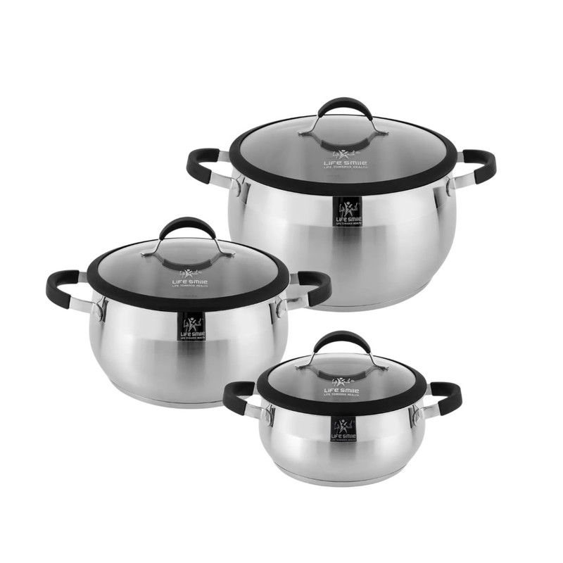 سرویس قابلمه استیل 6 پارچه لایف اسمایل مدل LIFEP22-6-1