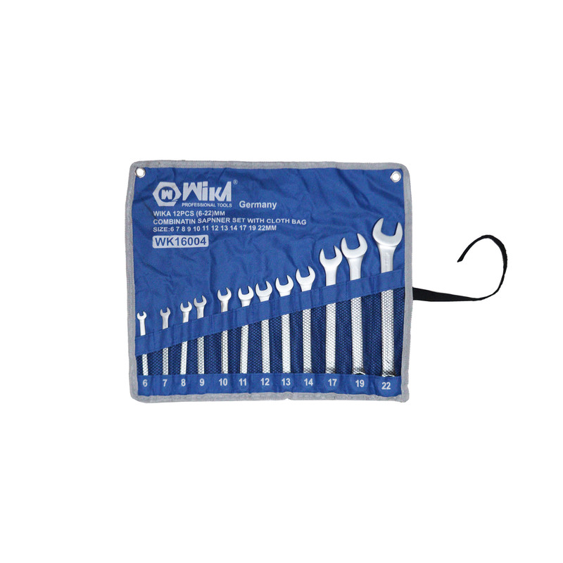 آچار یکسر تخت و یکسر رینگی ویکا مدل YP-WK16004-6/22MM  مجموعه 12 عددی 