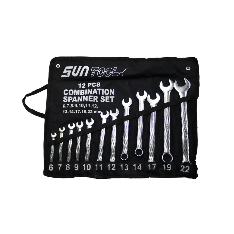 آچار یکسر تخت و یکسر رینگی سان تولز مدل YP-6/22MM-012 مجموعه 12 عددی 