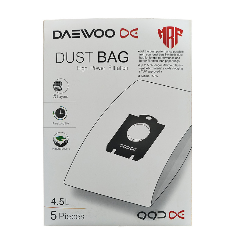 کیسه جاروبرقی دوو مدل DVC-S22P میکرو فیلتر 5 لایه هپا مناسب جاروبرقی دوو مدل اسپرو بسته 5 عددی