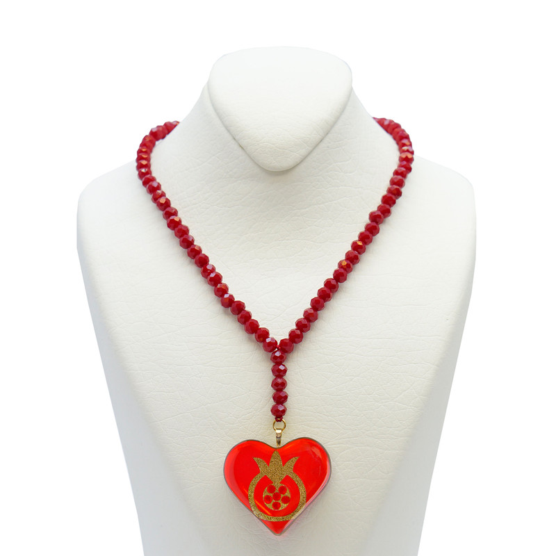 گردنبند زنانه آلتین هنر بزازیان مدل انار و برگ یلدا