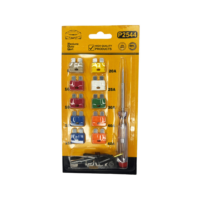 کیت تستر فیوز و فیوز کارتی پاسیکو مدل P2544 بسته 12 عددی 