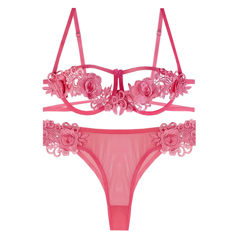 ست شورت و سوتین زنانه مدل فانتزی گل برجسته کد 02203mk