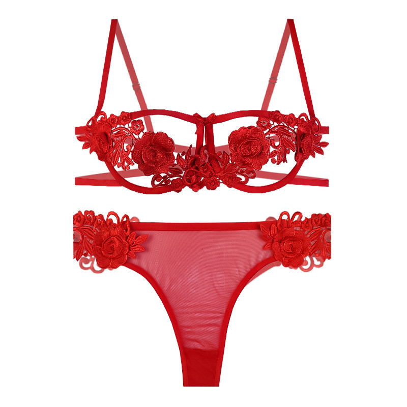 ست شورت و سوتین زنانه مدل  فانتزی گل برجسته کد 02201mk