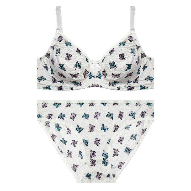 ست شورت و سوتین زنانه ژوبین مدل ژینوس طرح پروانه کد 2031jo