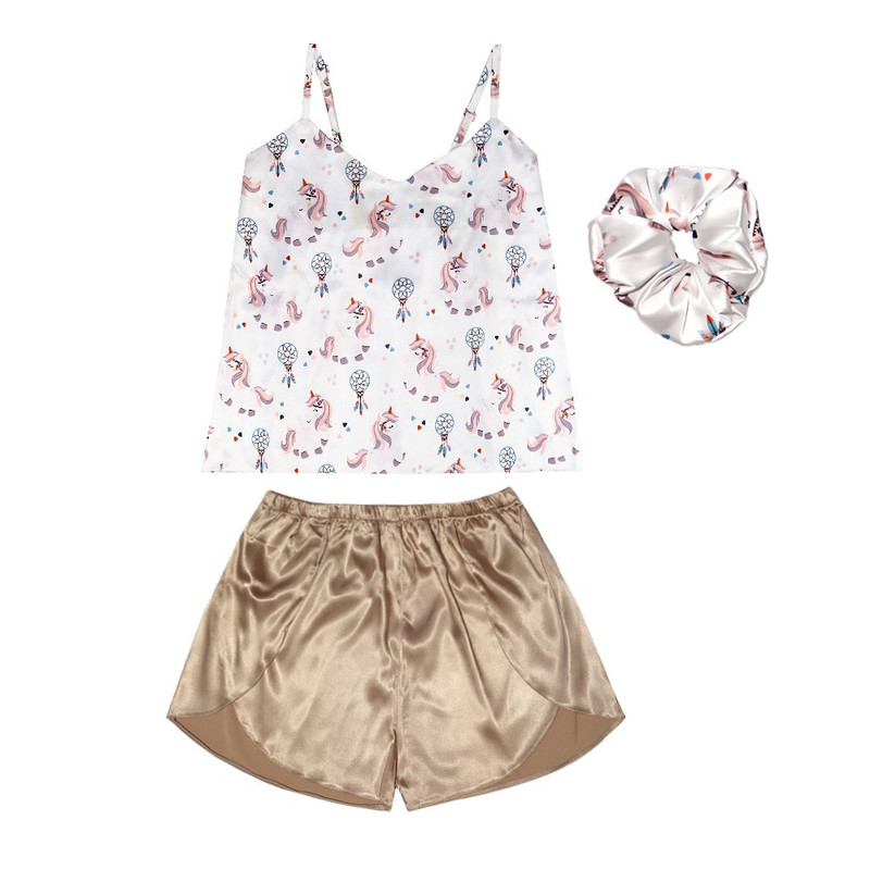 لباس خواب زنانه آنی لوکس مدل یونیکورن کد 666016 به همراه کش مو