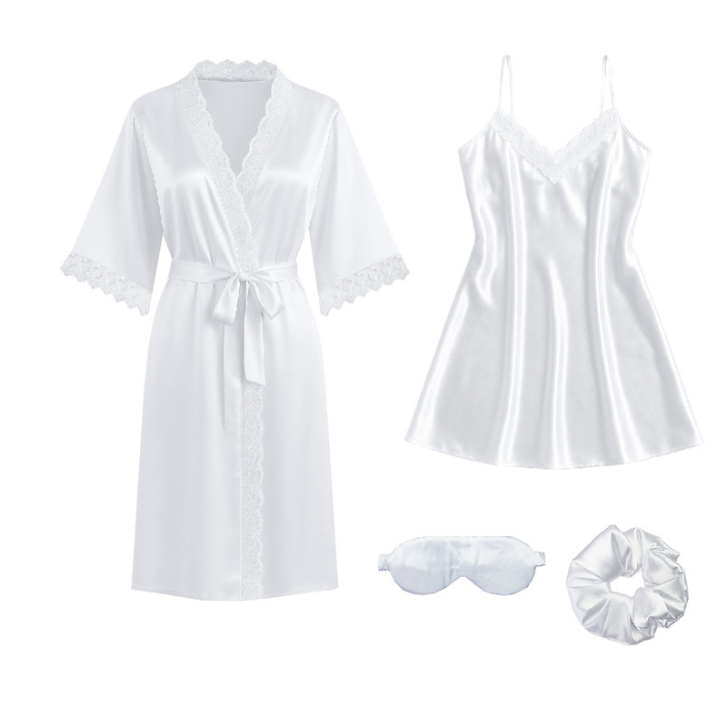 لباس خواب زنانه آنی لوکس مدل ساتن کد 66705 دارنده چشم بند و اسکرانچی