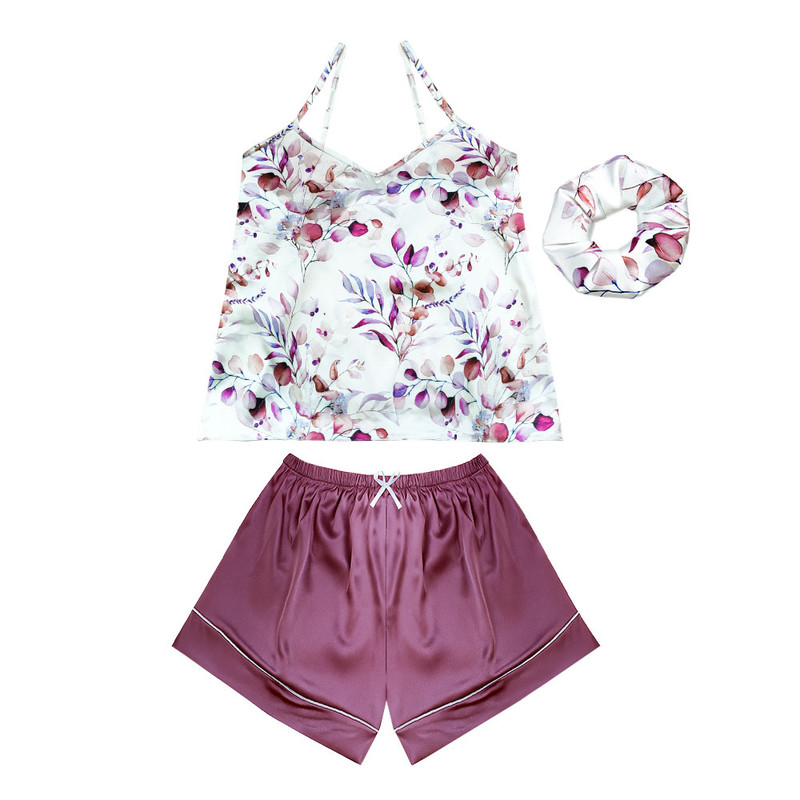 لباس خواب زنانه آنی لوکس مدل رزالین کد 666026L به همراه اسکرانچی مو