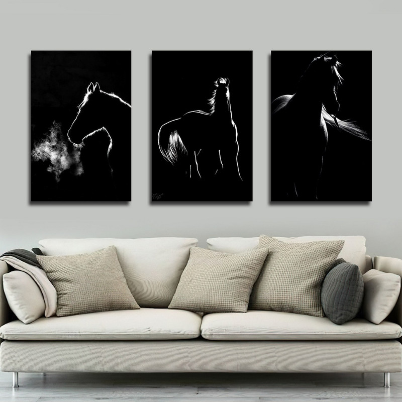 تابلو شاسی بکلیت طرح مدرن سایه اسب مدل SH-1787 مجموعه 3 عددی