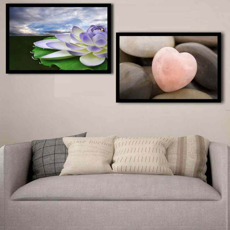 تابلو بکلیت طرح سنگ قلب مدل دکوراتیو کد B-189 مجموعه 2 عددی