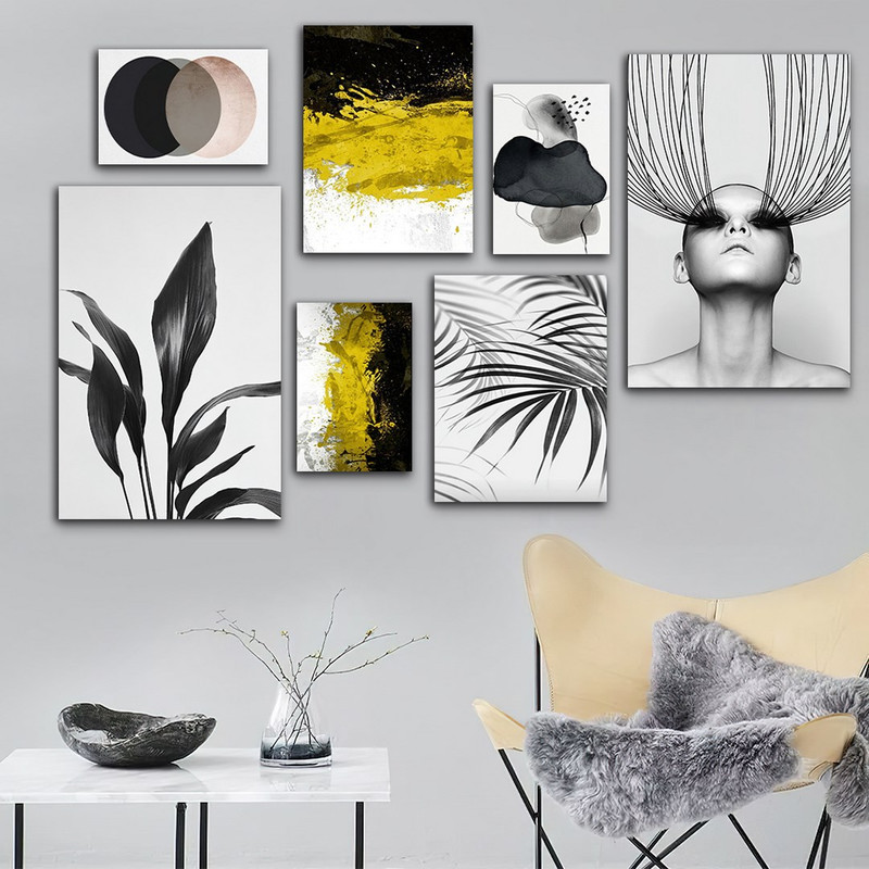 تابلو شاسی بکلیت طرح پرتره و نقاشی آبرنگ مدل SH-734 مجموعه 7 عددی